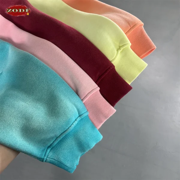 ZODF Vintage Winter Washed 360gsm Fleece Hoodies For Men Unisex Oversized Warm Ripped Holes Hooded Pullovers Coats HY0947 - Image 3