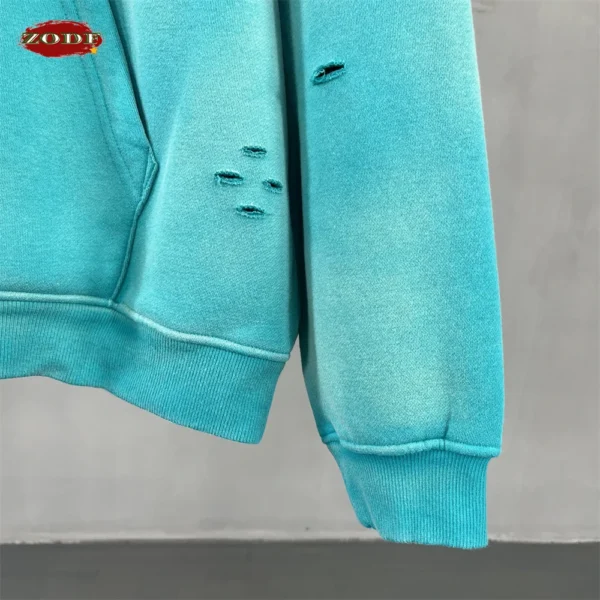 ZODF Vintage Winter Washed 360gsm Fleece Hoodies For Men Unisex Oversized Warm Ripped Holes Hooded Pullovers Coats HY0947 - Image 5