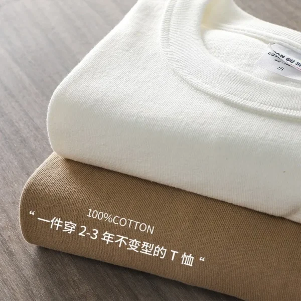 Dukeen 11.2 Oz Heavyweight Autumn Long Sleeved T Shirt for Men 100%Cotton Plain Shirt O-Neck White Tops Oversized Men's Clothing - Image 5