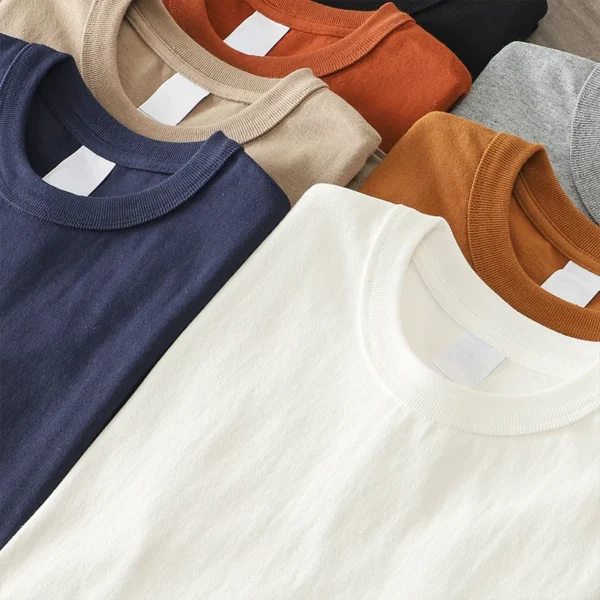 Dukeen 11.2 Oz Heavyweight Autumn Long Sleeved T Shirt for Men 100%Cotton Plain Shirt O-Neck White Tops Oversized Men's Clothing - Image 3