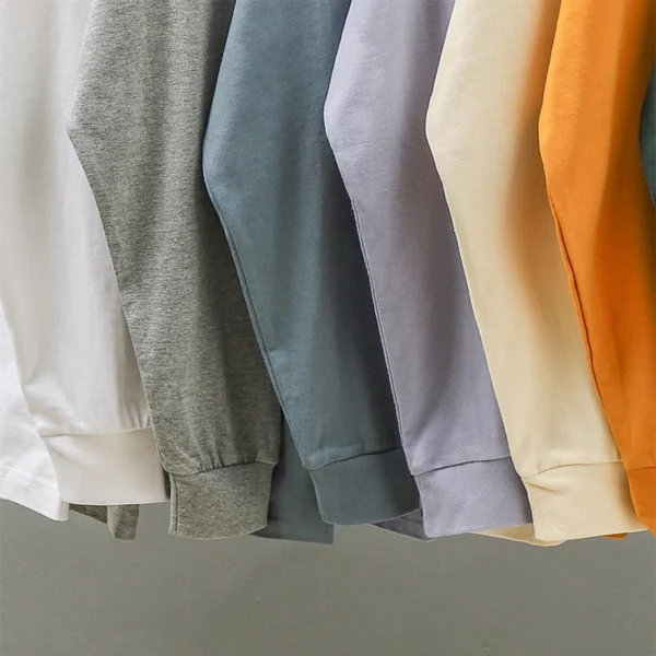 Dukeen 280g Heavyweight Long-Sleeved T-Shirt for Men 100% Cotton Shirts Oversized Solid Color Tops Plain Tees Men's Clothing - Image 2