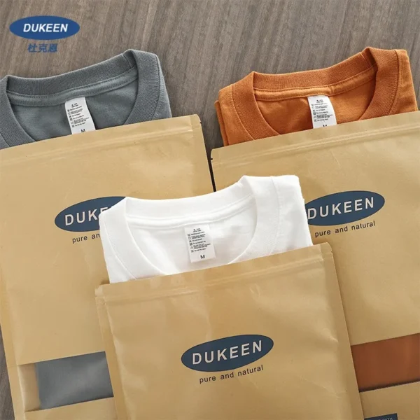 Dukeen 280g Heavyweight Long-Sleeved T-Shirt for Men 100% Cotton Shirts Oversized Solid Color Tops Plain Tees Men's Clothing - Image 3